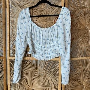 Urban Outfitters Floral Peasant Crop